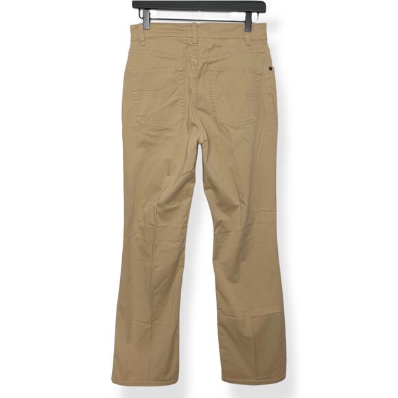 Medium Tall LL Bean women's tan khaki high rise classic fit straight leg pants 8 - Picture 2 of 8